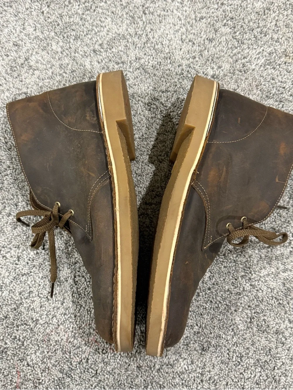 Clarks Brown Leather Chukka Boots Ortholite Comfort Gorpcore Cabin Men’s US 13